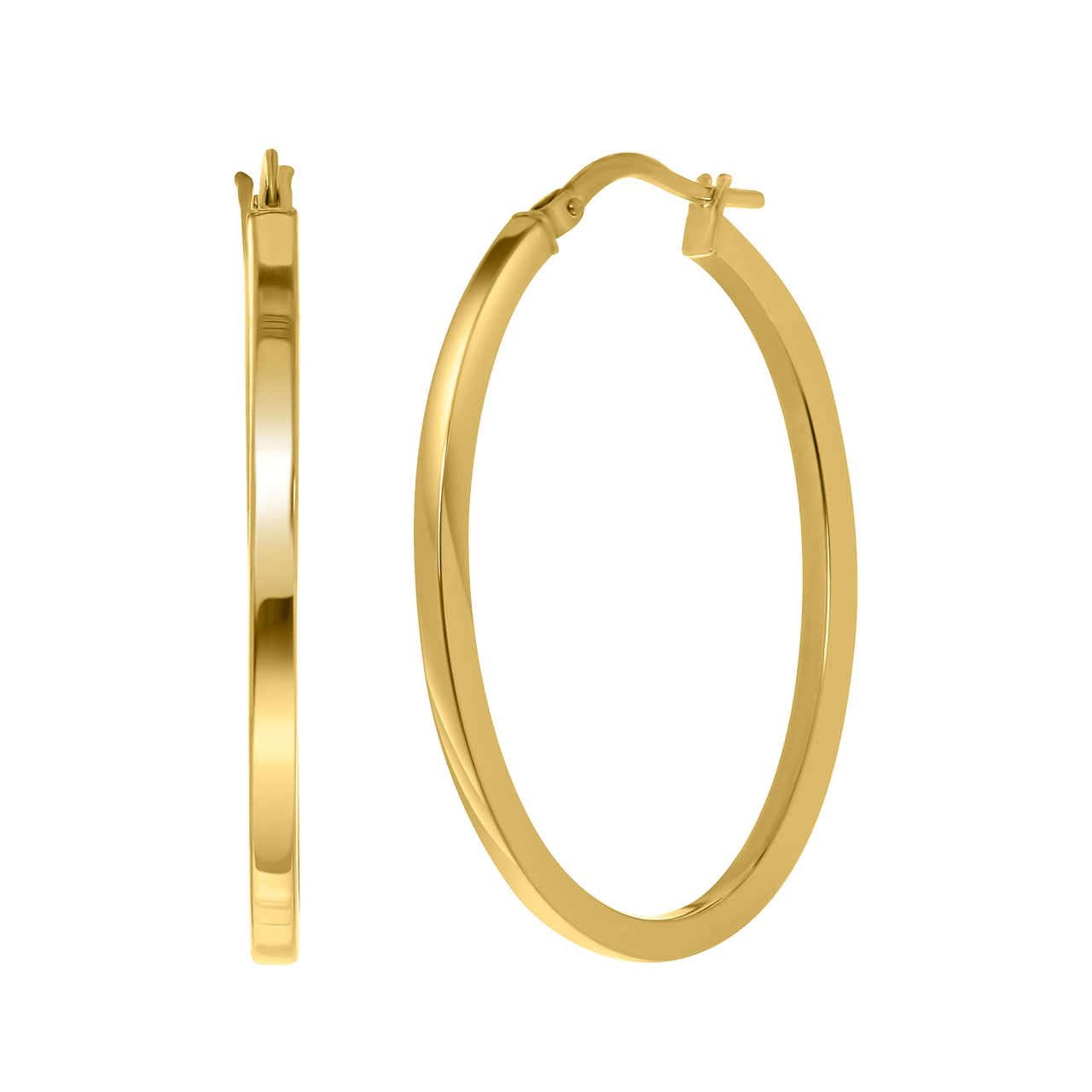375 Gold Ohrringe, oval