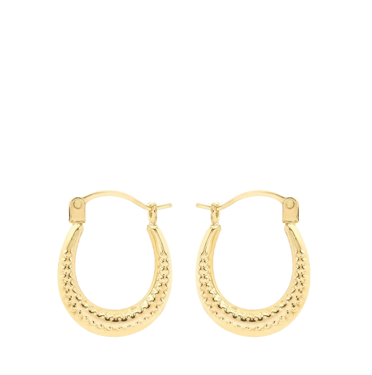 Ohrringe aus 375 Gold, oval, mit Muster
