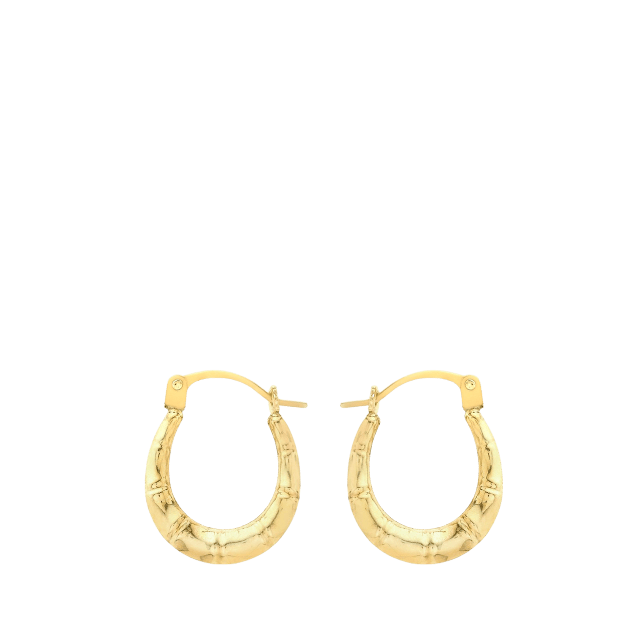 Ohrringe aus 375 Gold, oval, mit Muster