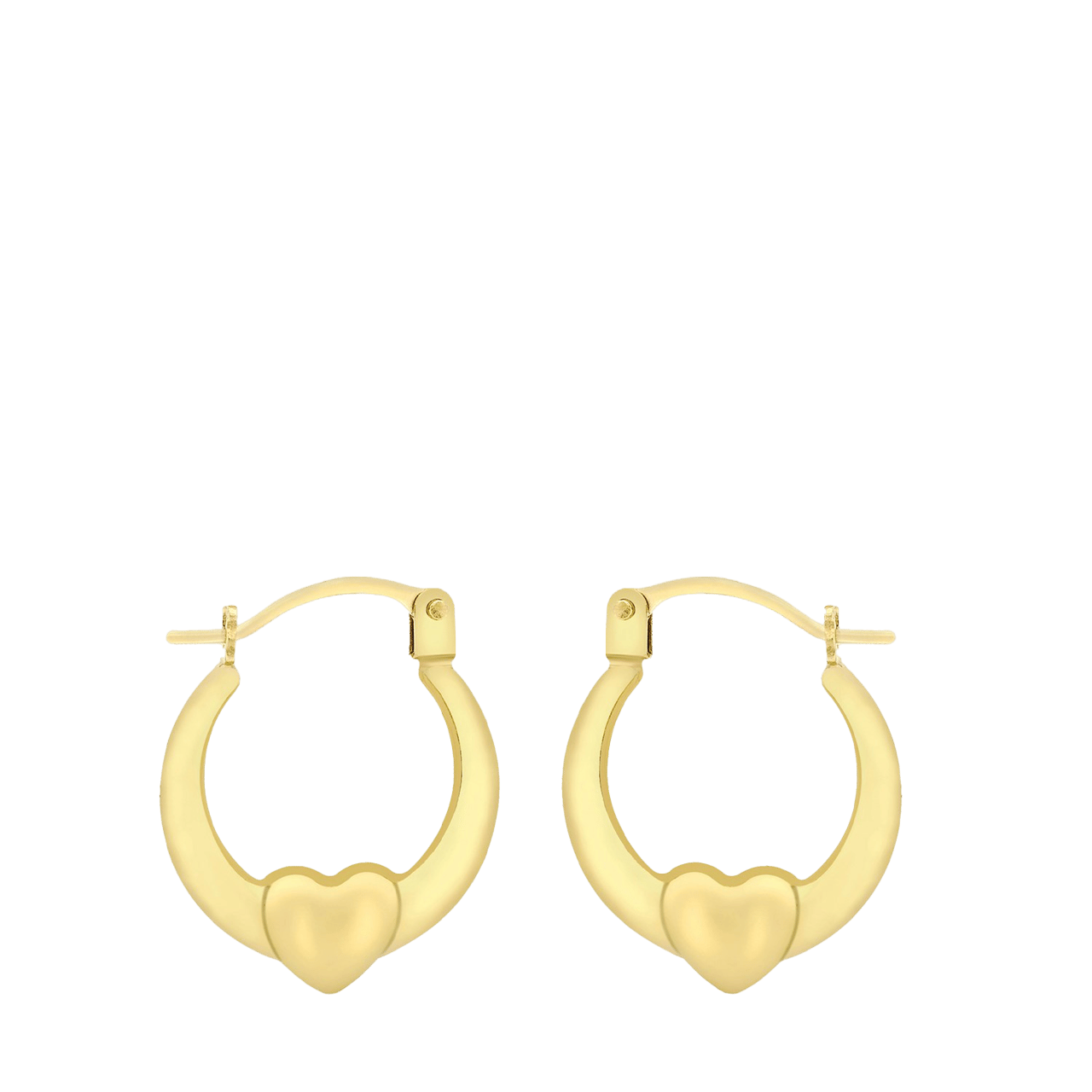 375 Gold Ohrringe, oval, mit Herz