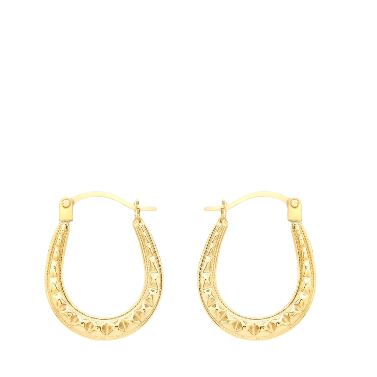 Ohrringe aus 375 Gold, oval, mit Muster