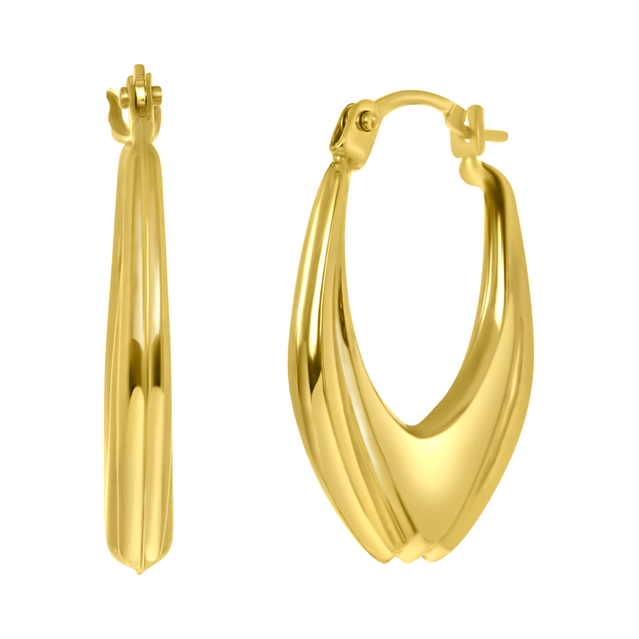 375 Gold Ohrringe, oval, Tulpenform
