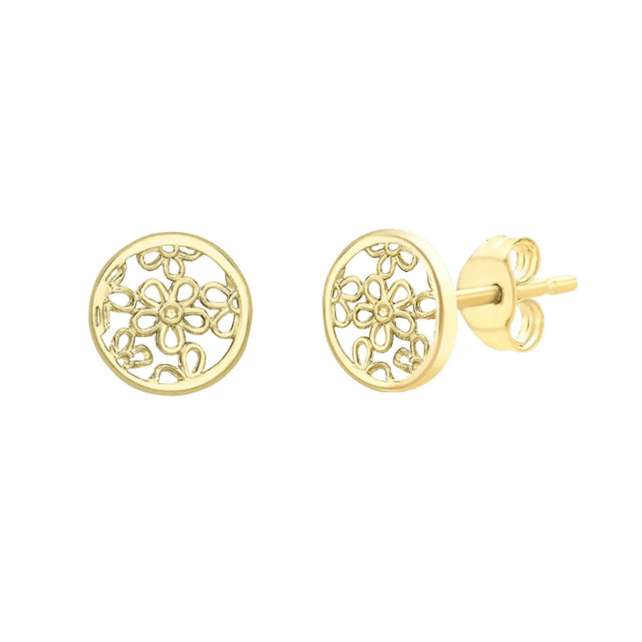 Ohrstecker aus 375 Gold, Blume, 7 mm