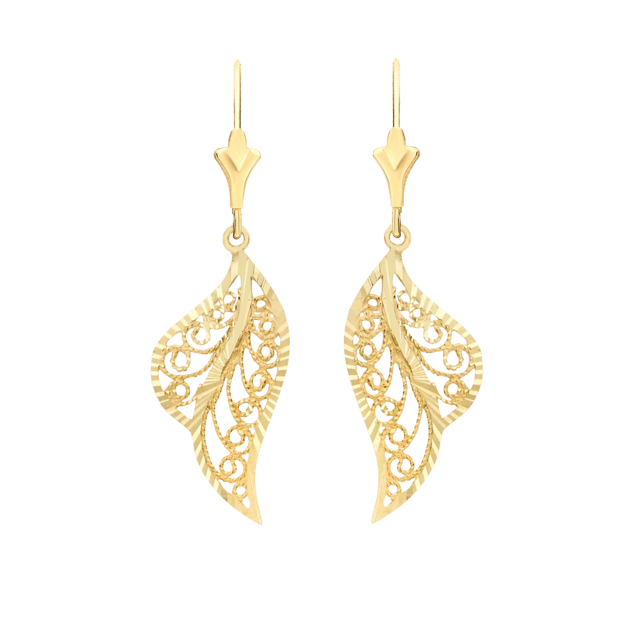 375 Gold Ohrringe, Blatt