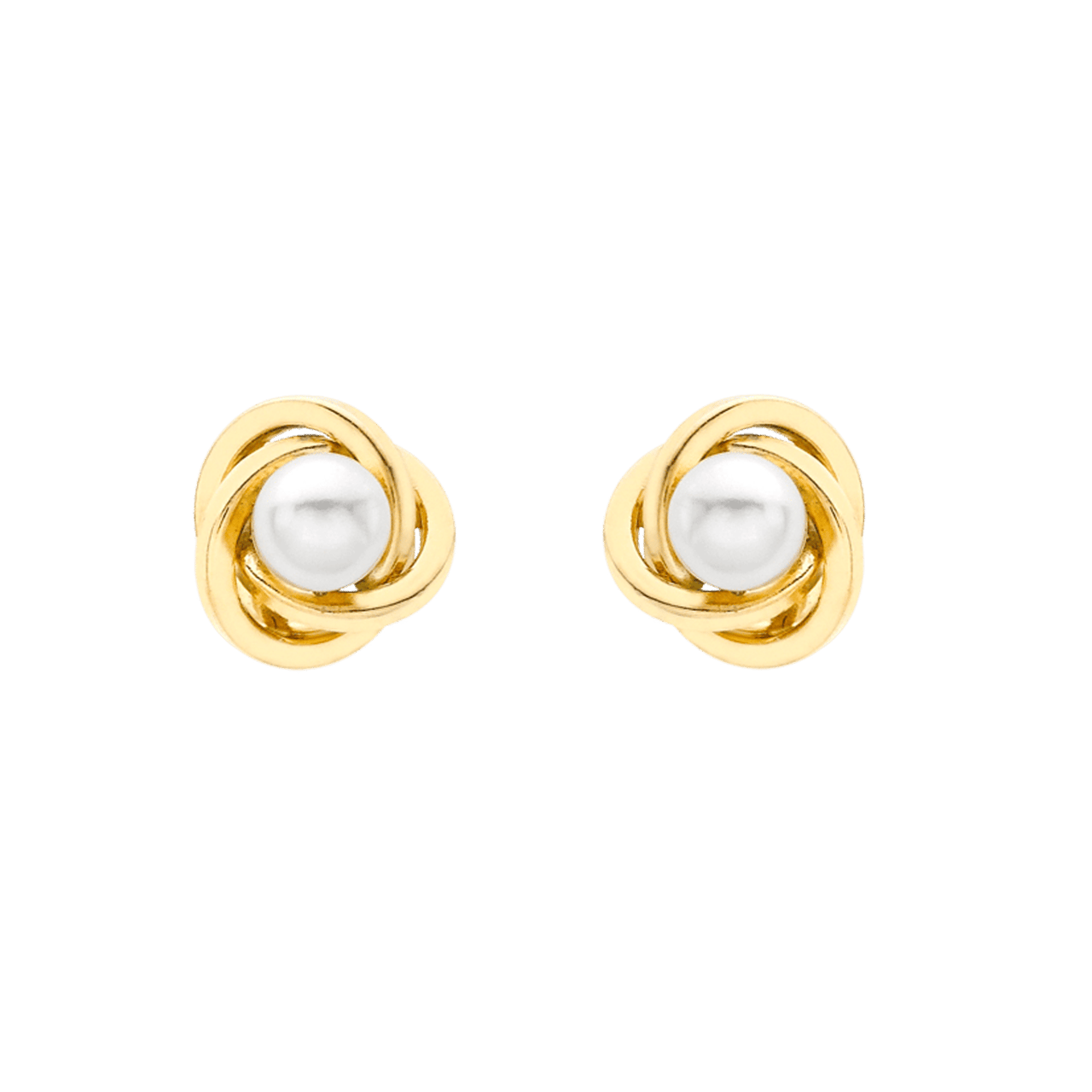 375 Gold Ohrstecker Knoten mit Perle