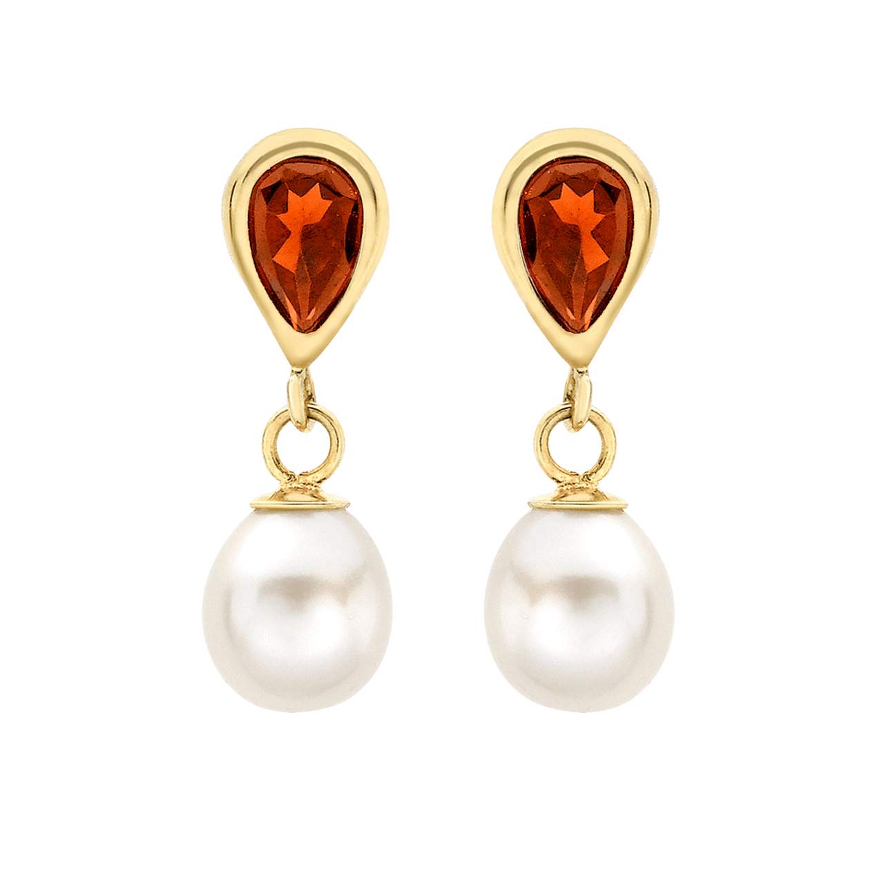 375 Gold Ohrringe, Tropfen mit Perle