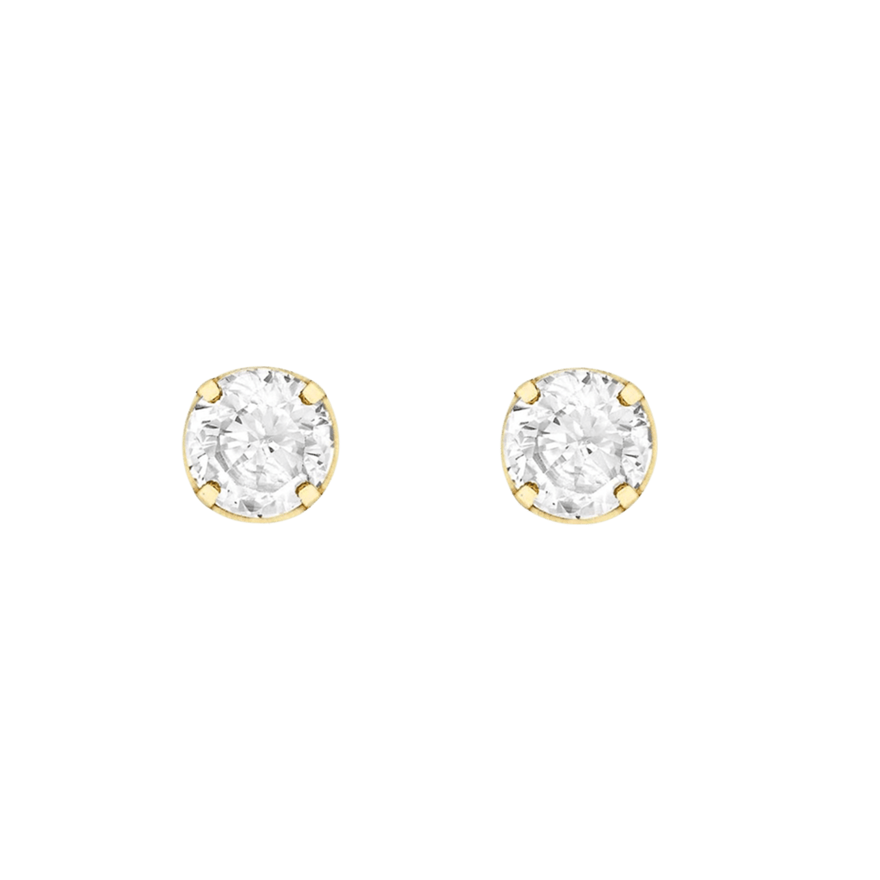 375 Gold Ohrstecker, rund, mit Zirkonia