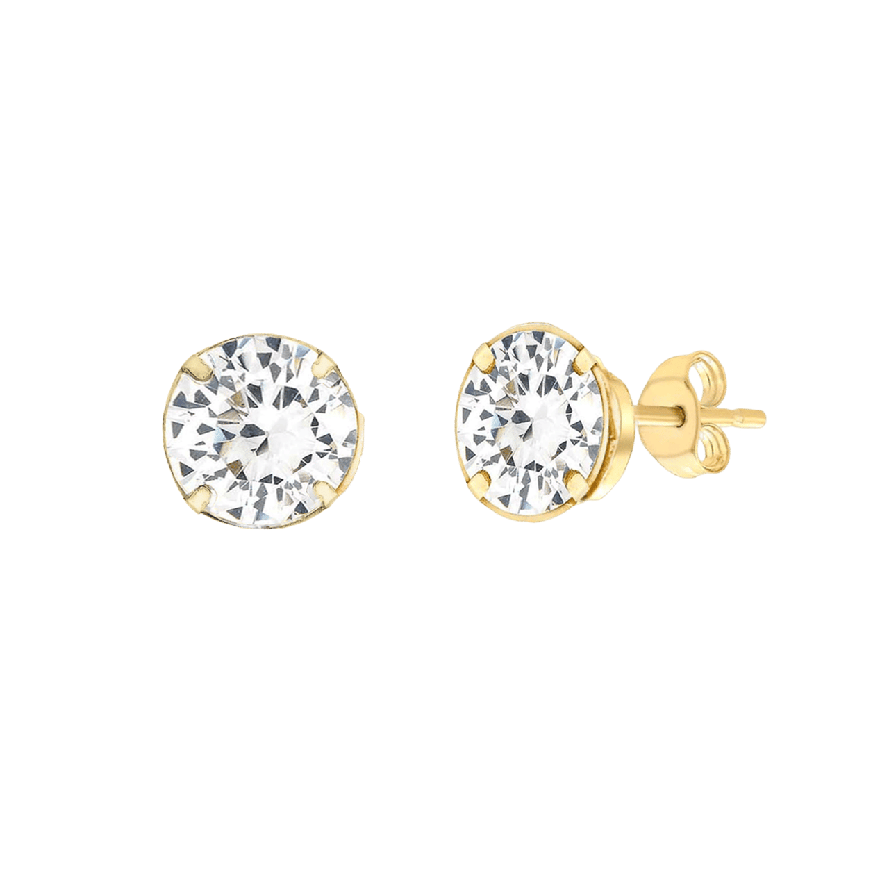 375 Gold Ohrstecker, rund, mit Zirkonia