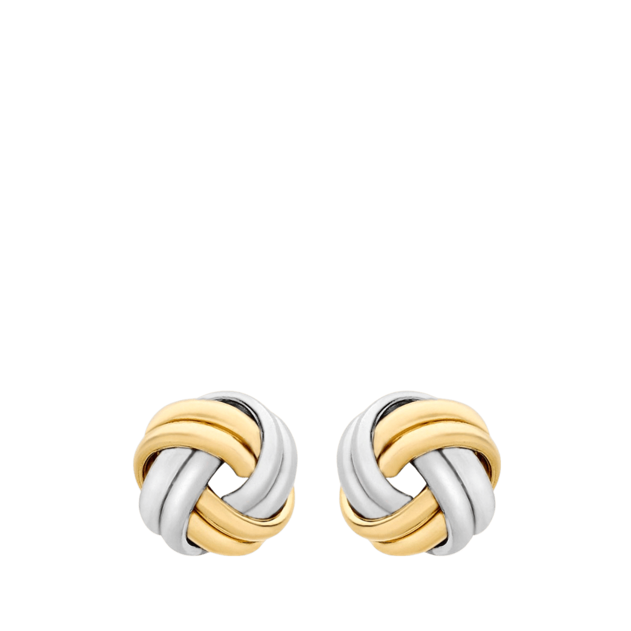 375 Gold, zweifarbige Ohrstecker, Knoten
