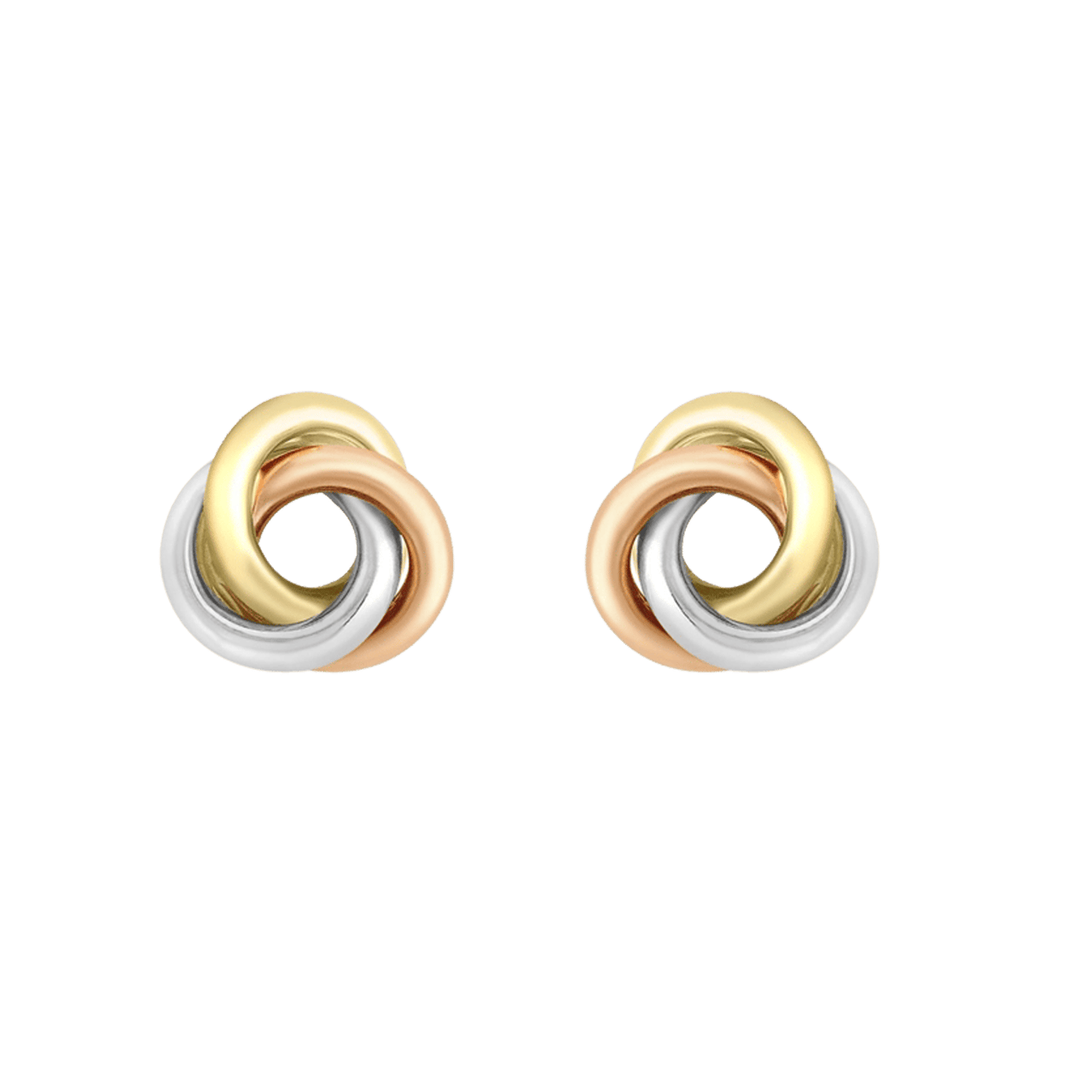 Ohrstecker Goldglänzende Knoten, Gelbgold 9 Karat 375