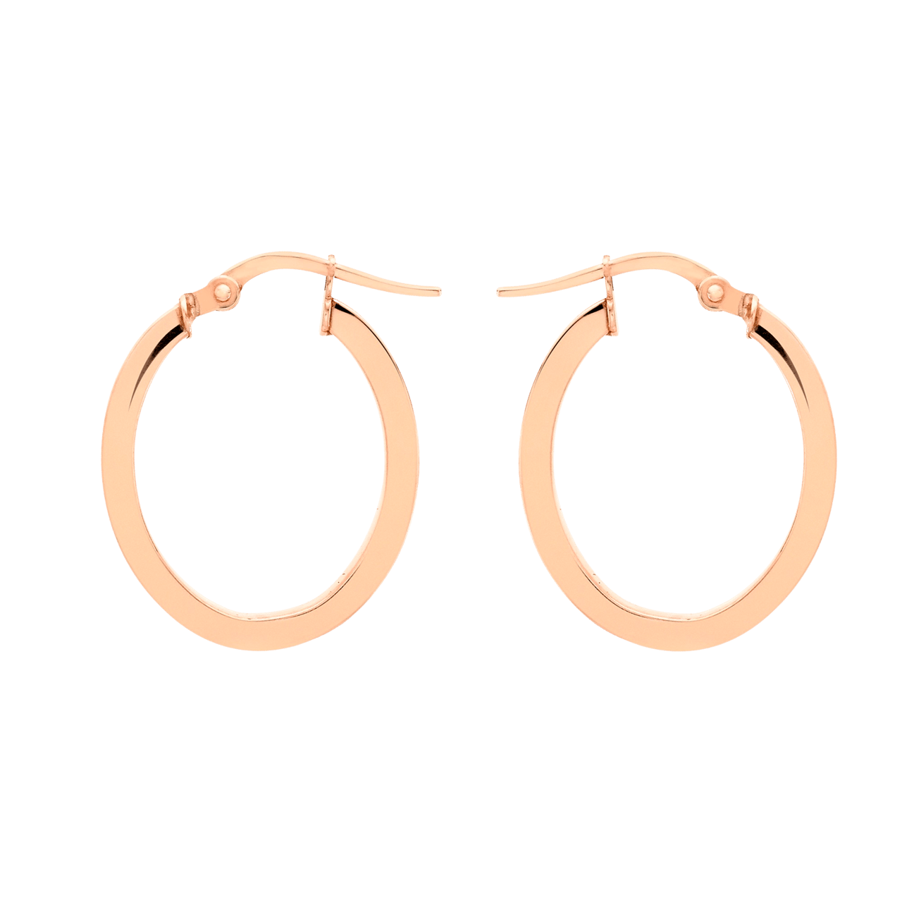 375 Gold Ohrringe, oval, Rosa