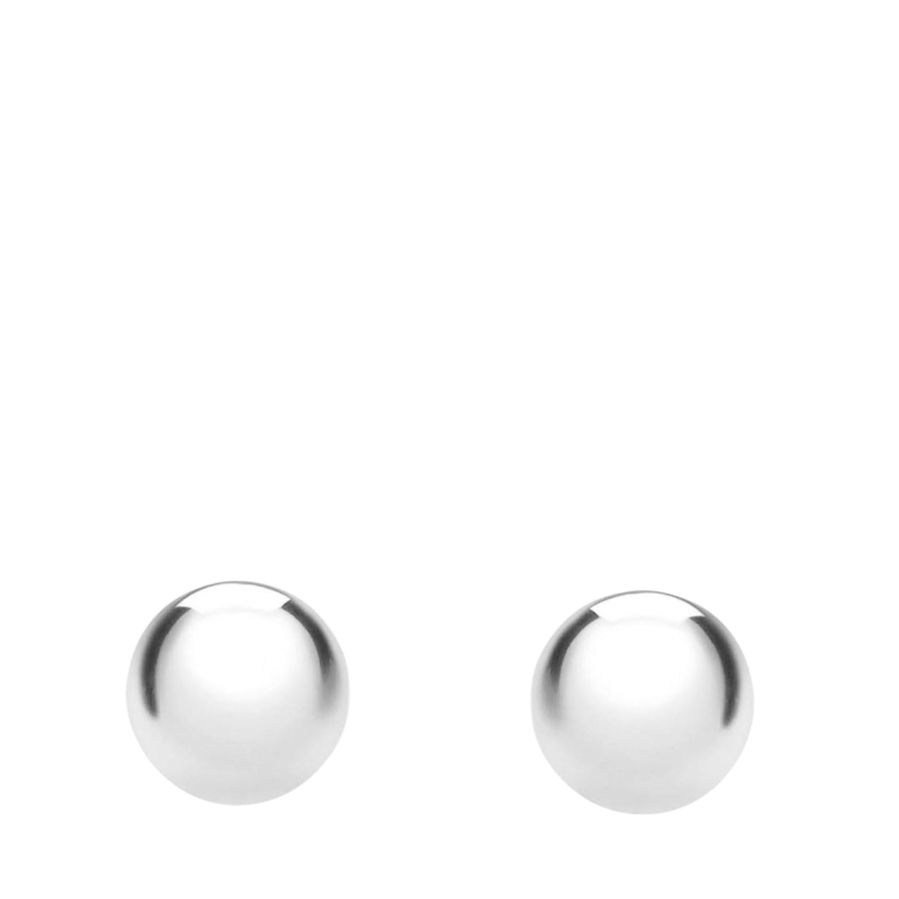9 Karaat oorknoppen bol wit, 4mm