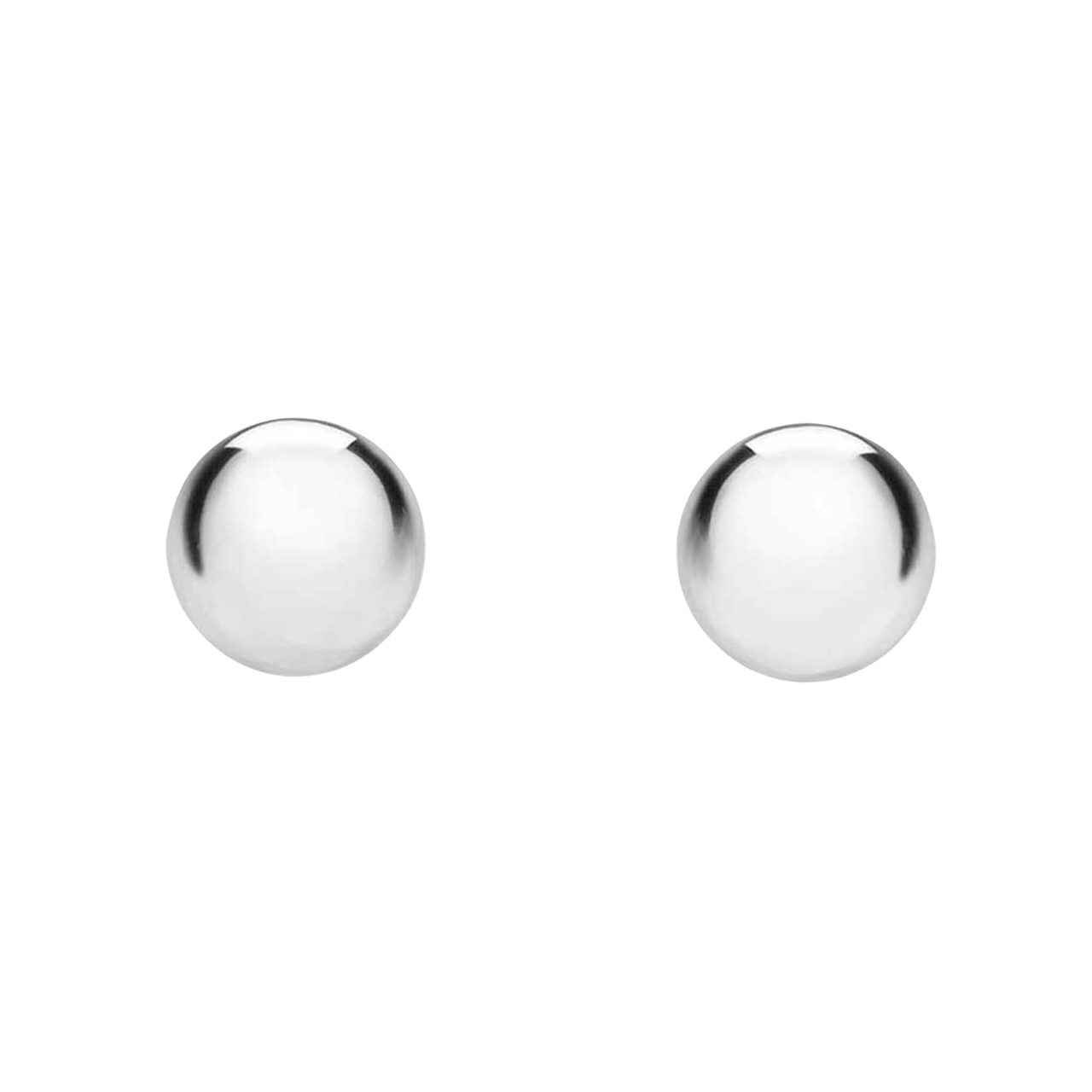 Ohrstecker, 375 Gold, Kugel, weiß, 5 mm