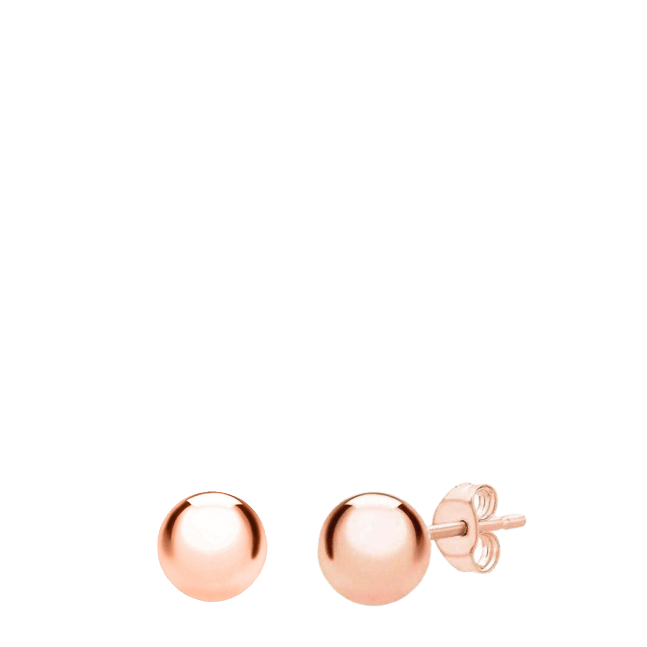 Ohrstecker aus 375 Gold, Kugel, rosa, 6 mm
