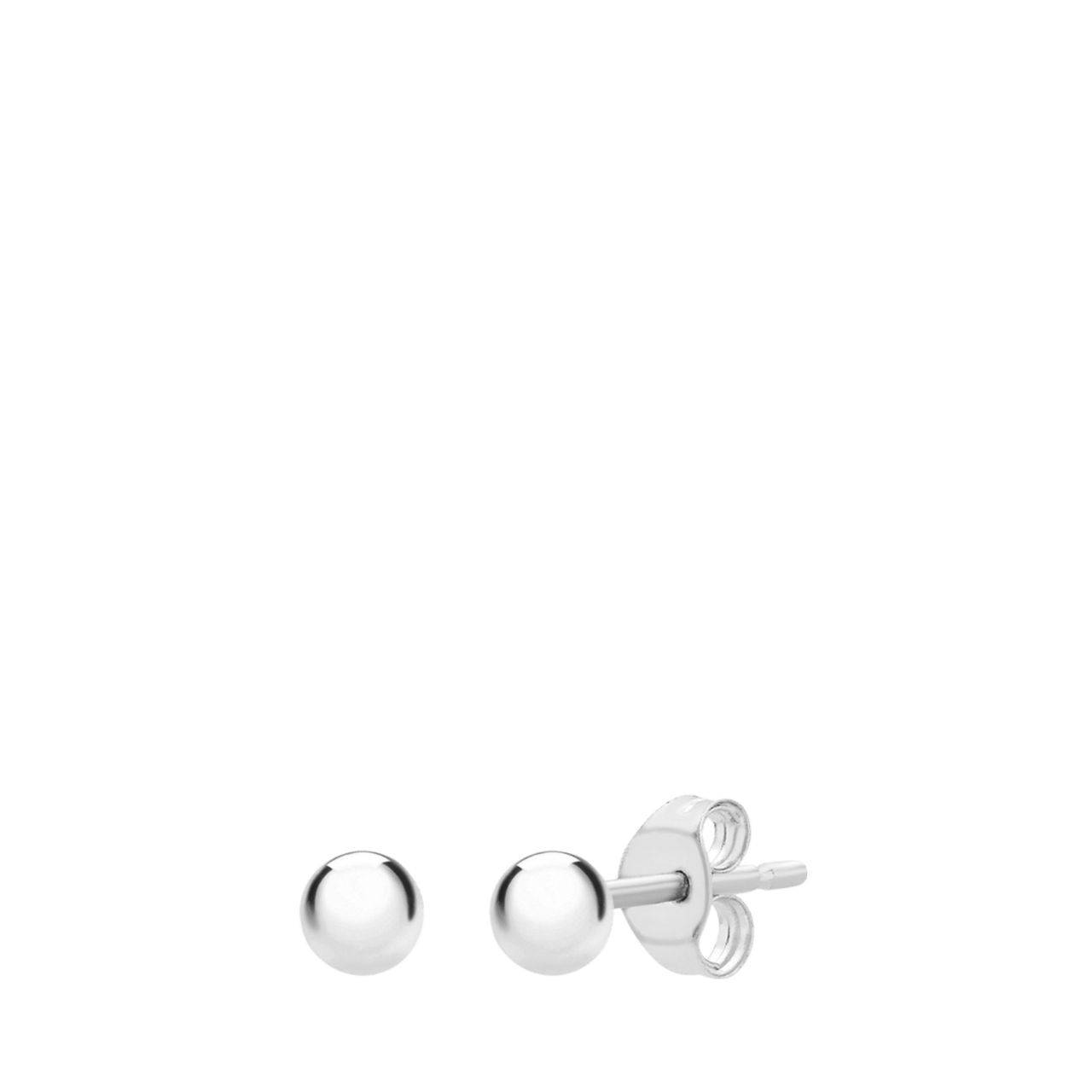 375 Gold Ohrstecker, Kugel, weiß
