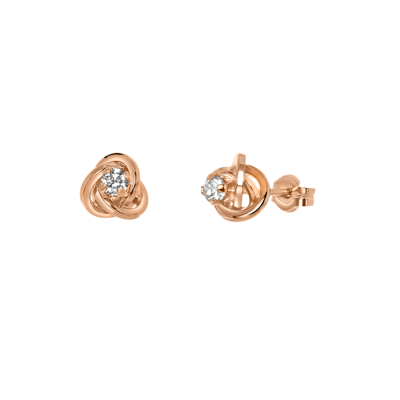 9 karaat oorknoppen rose met zirkonia voor dames