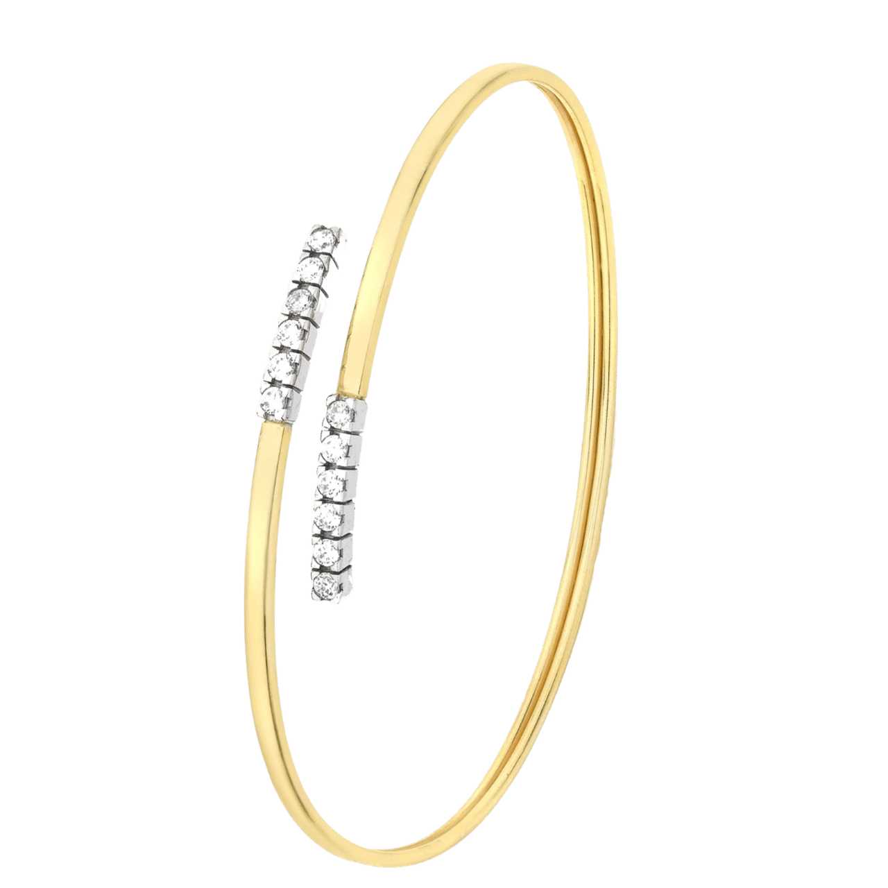 9 Karaat bangle bicolor met zirkonia
