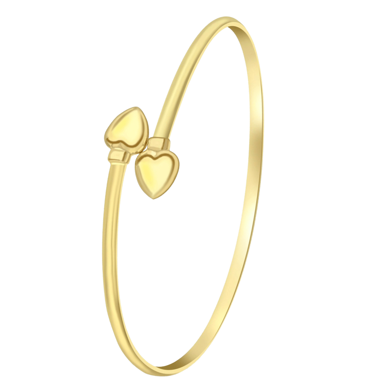 9 Karaat bangle met twee harten