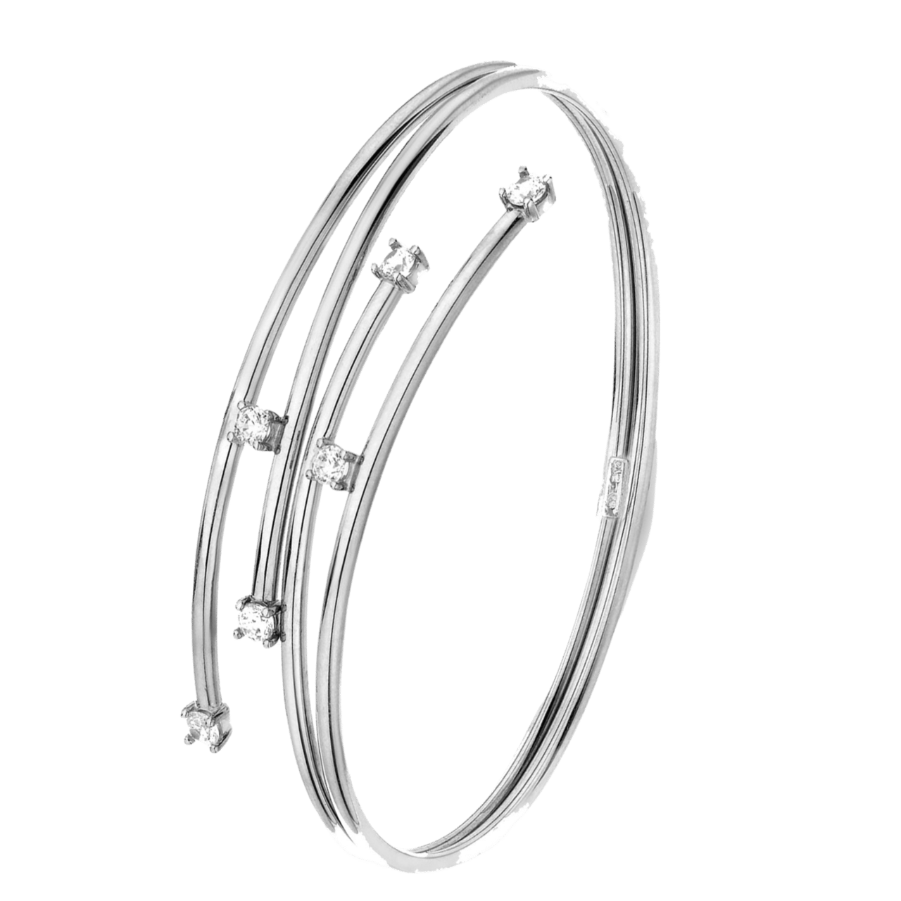 9 Karaat bangle met zirkonia wit