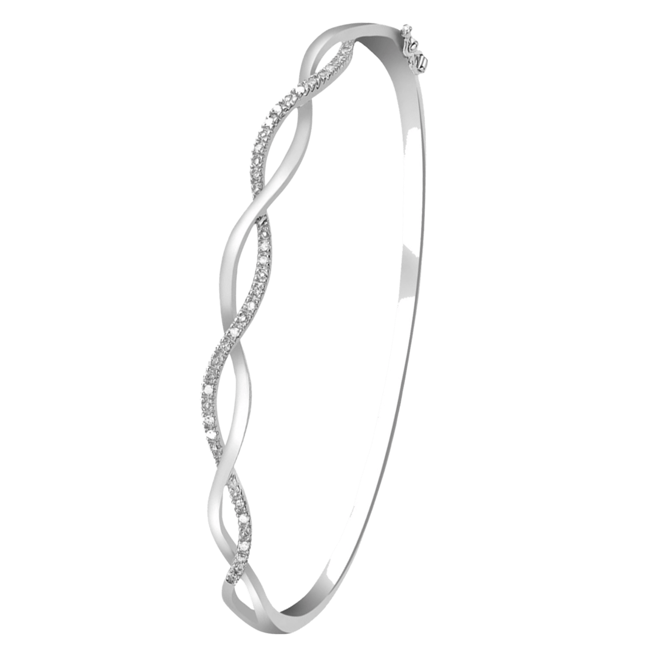 9 Karaat bangle twist met diamant wit