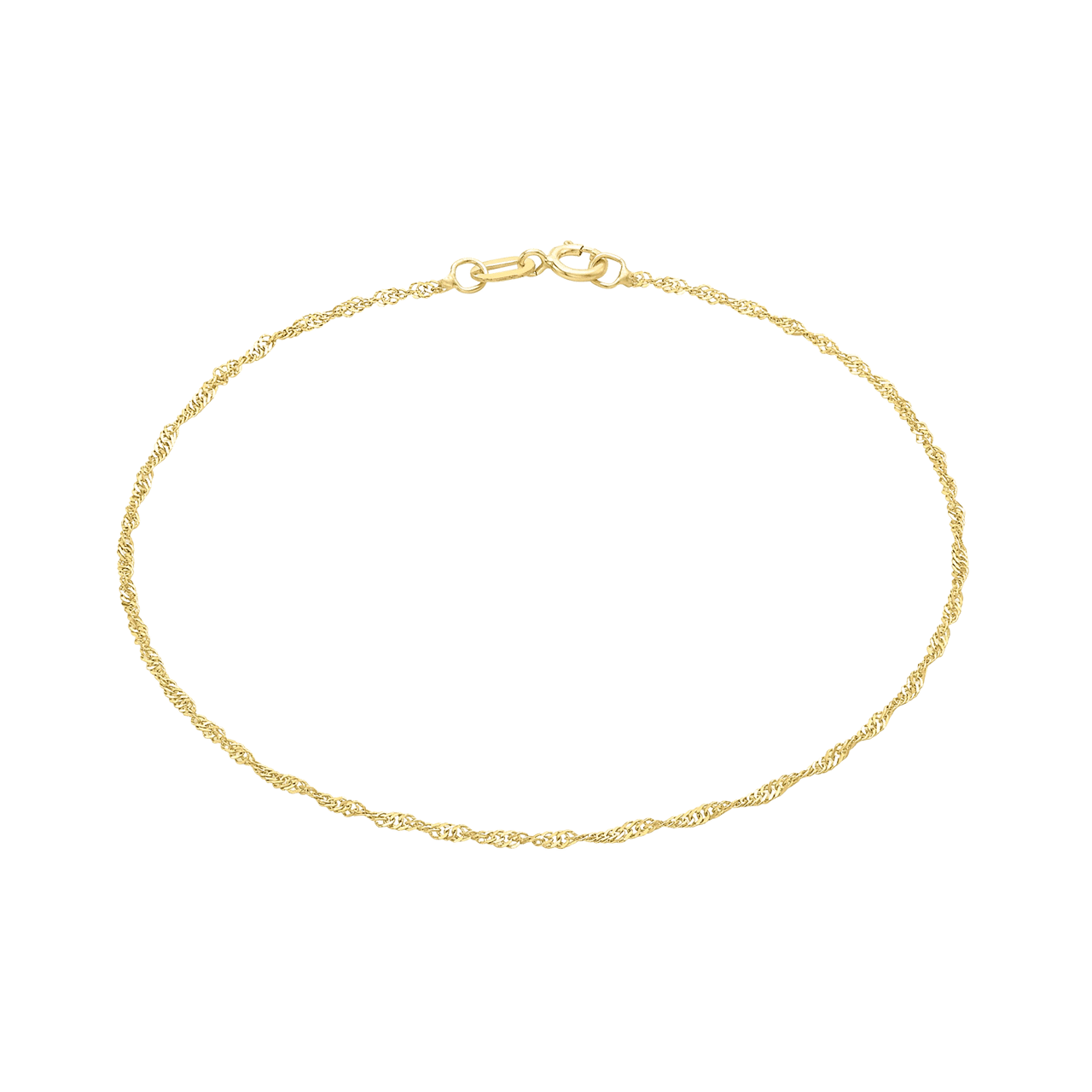 375 Gold Fußkettchen mit gedrehten Gourmet-Gliedern