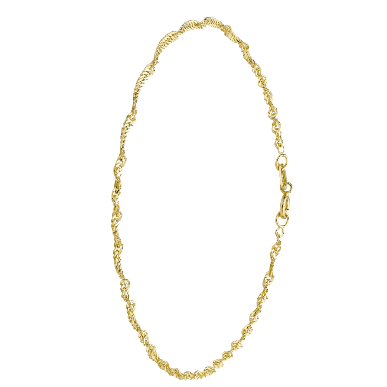 375 Gold Fußkettchen mit gedrehten Gourmet-Gliedern