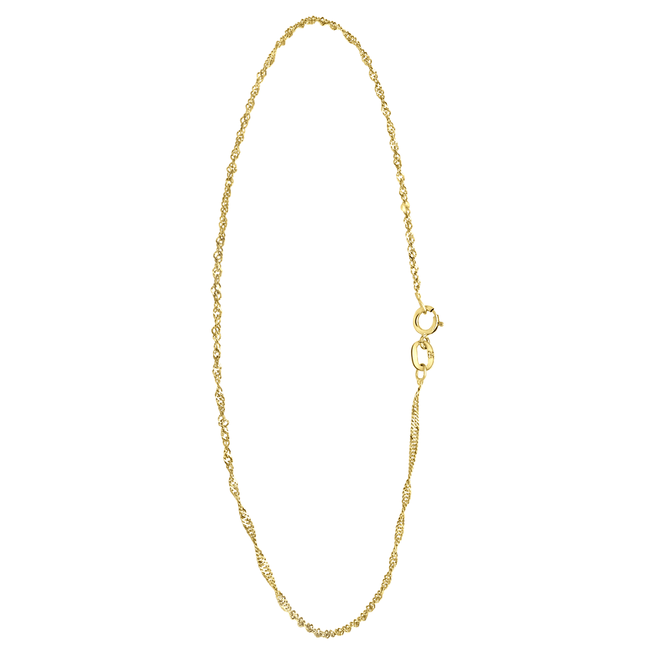 375 Gold Fußkettchen mit gedrehten Gourmet-Gliedern