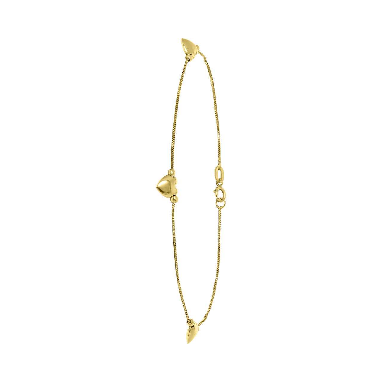 375 Gold Armband mit 3 Herzchen