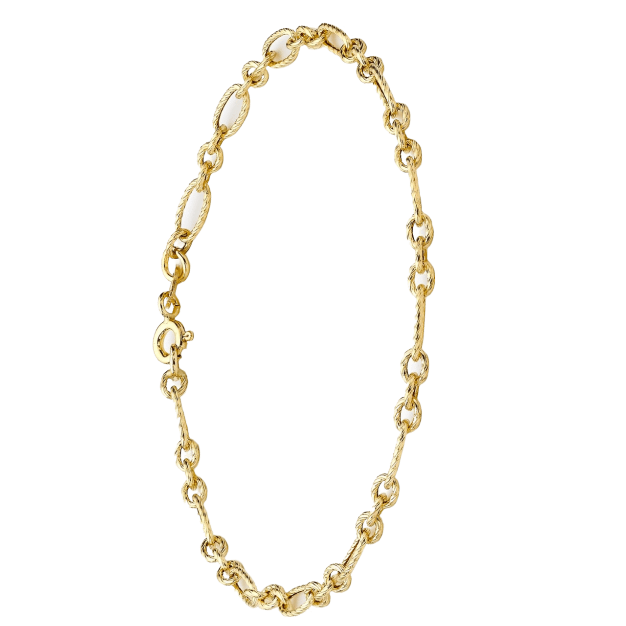 375 Gold Armband mit Figaro-Gliedern und Diamantschliff