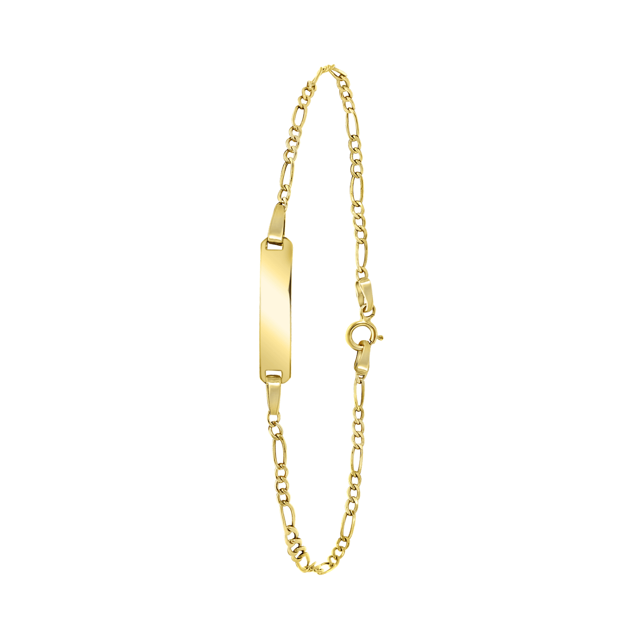 9-karätiges Plattenarmband Figaro