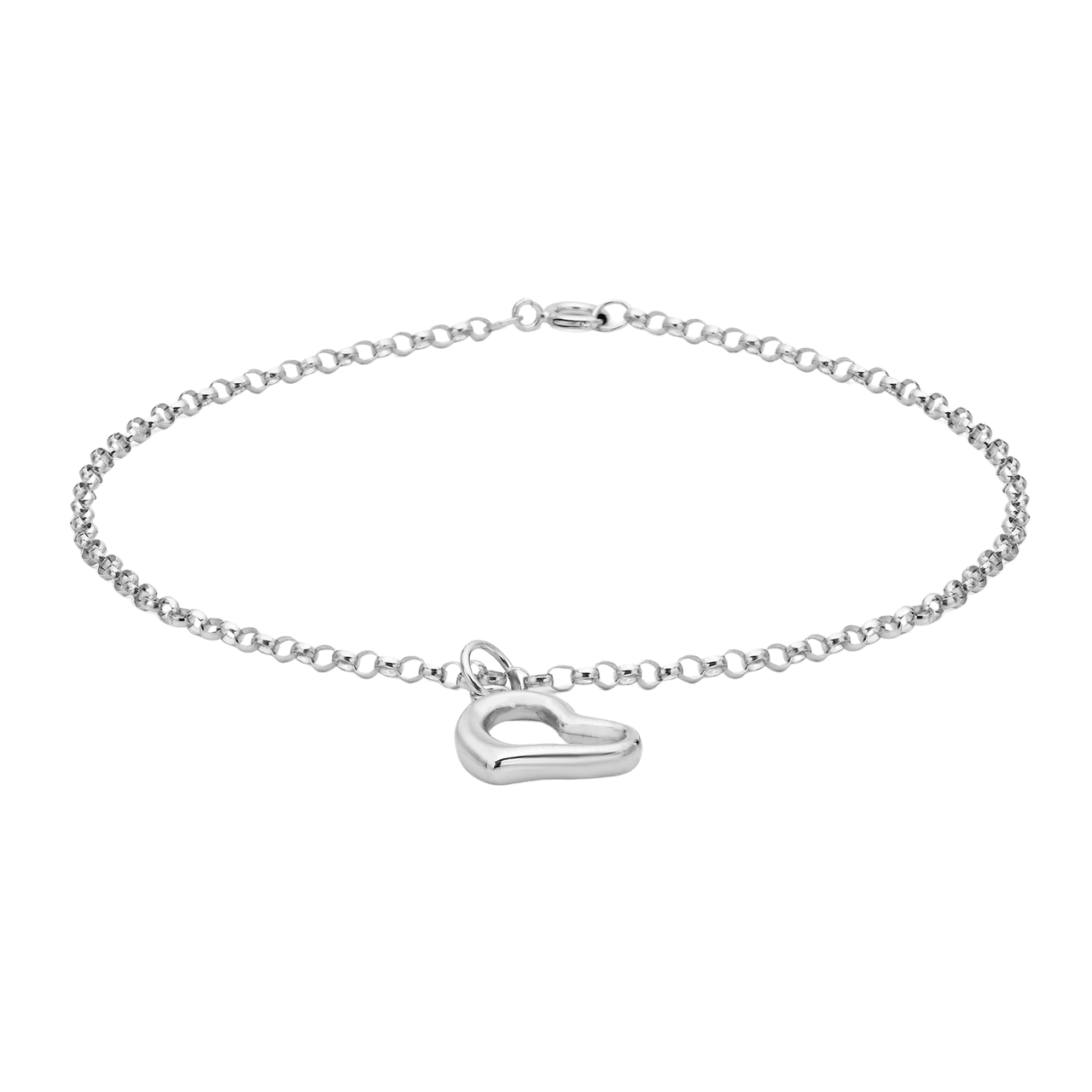9 Karaat armband jasseron met hanger open hart wit