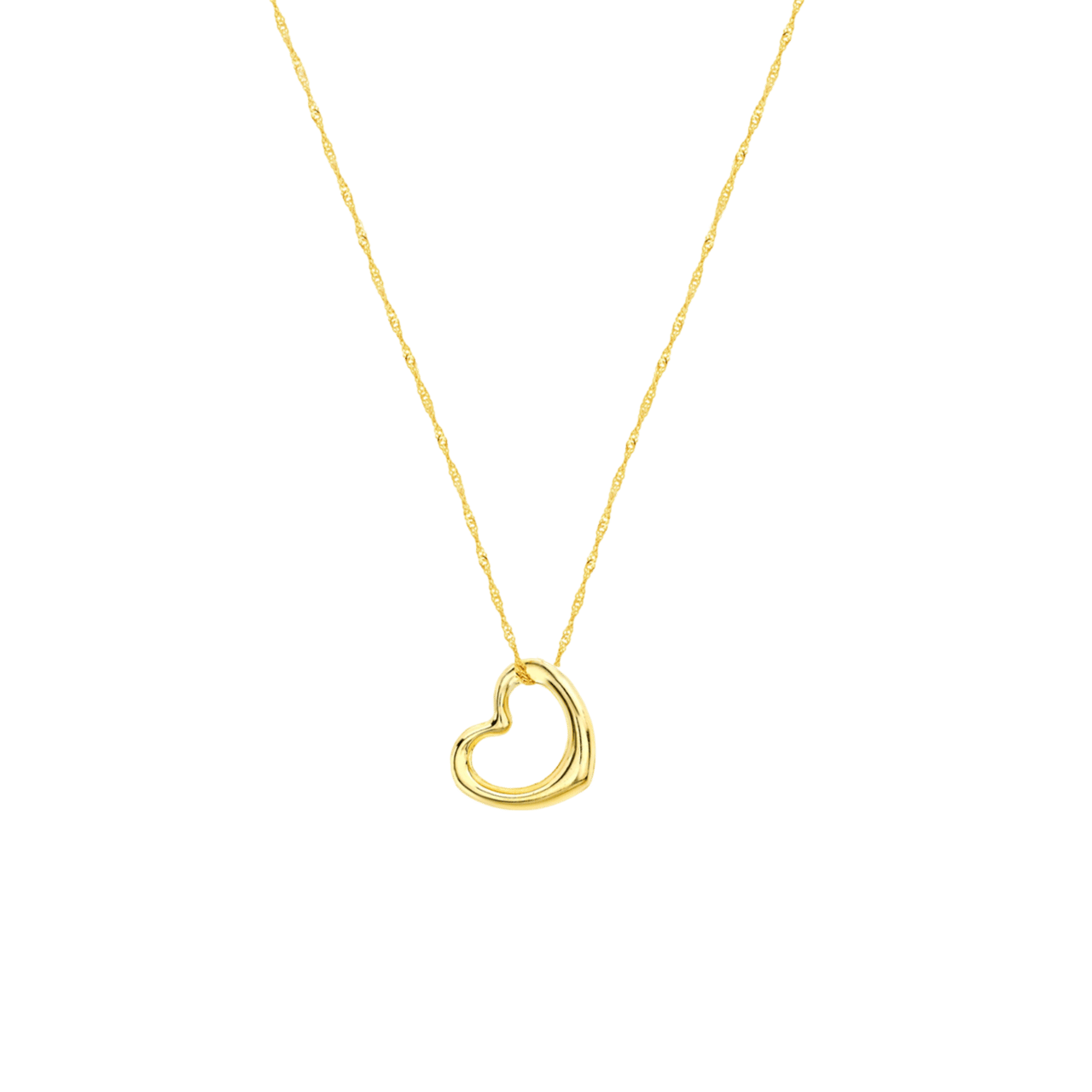 Halskette aus 375 Gold mit Anhänger, offenes Herz
