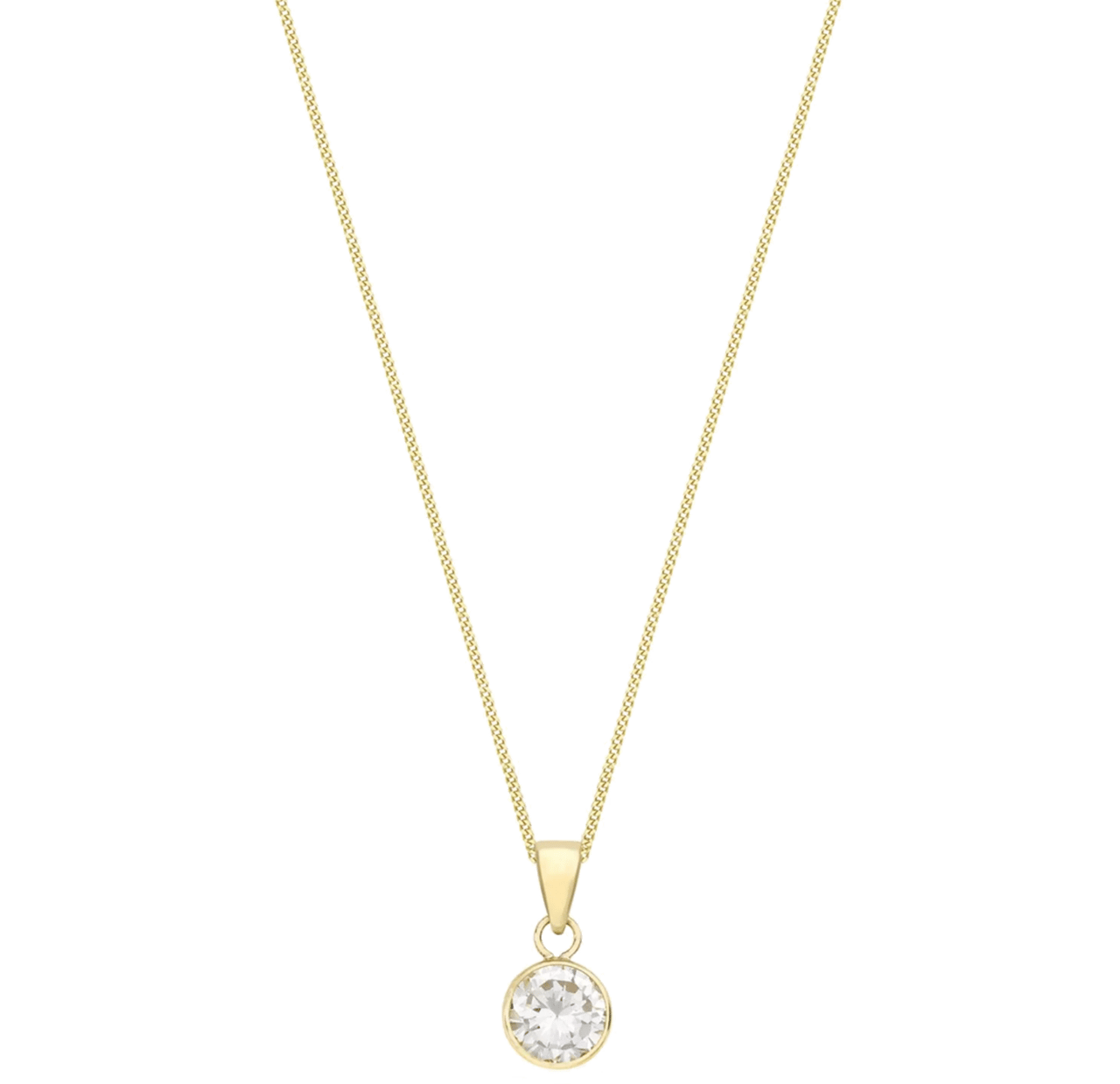 9-karätige Kette, Anhänger mit Zirkonia