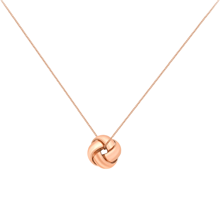 375 Gold Halskette mit Knotenanhänger, rosa