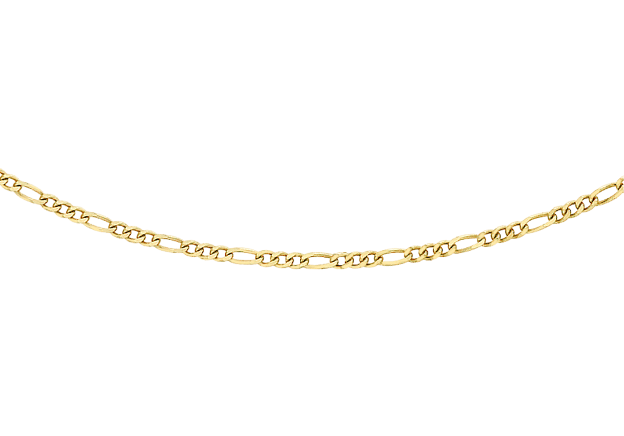 Halskette, Figaro, aus 375 Gold mit Diamantschliff