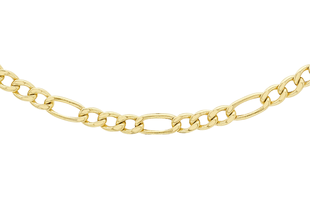 9 karaat ketting figaro diamond cut voor dames