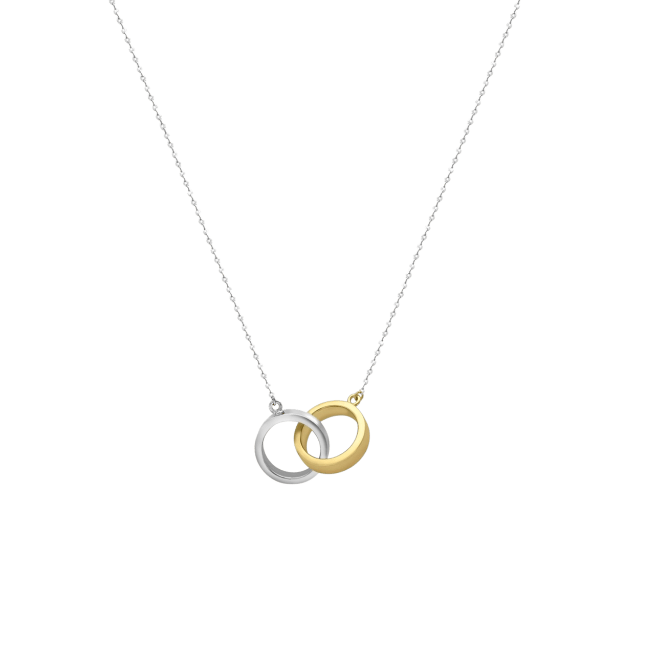 9 Karaat bicolor ketting met dubbele ring