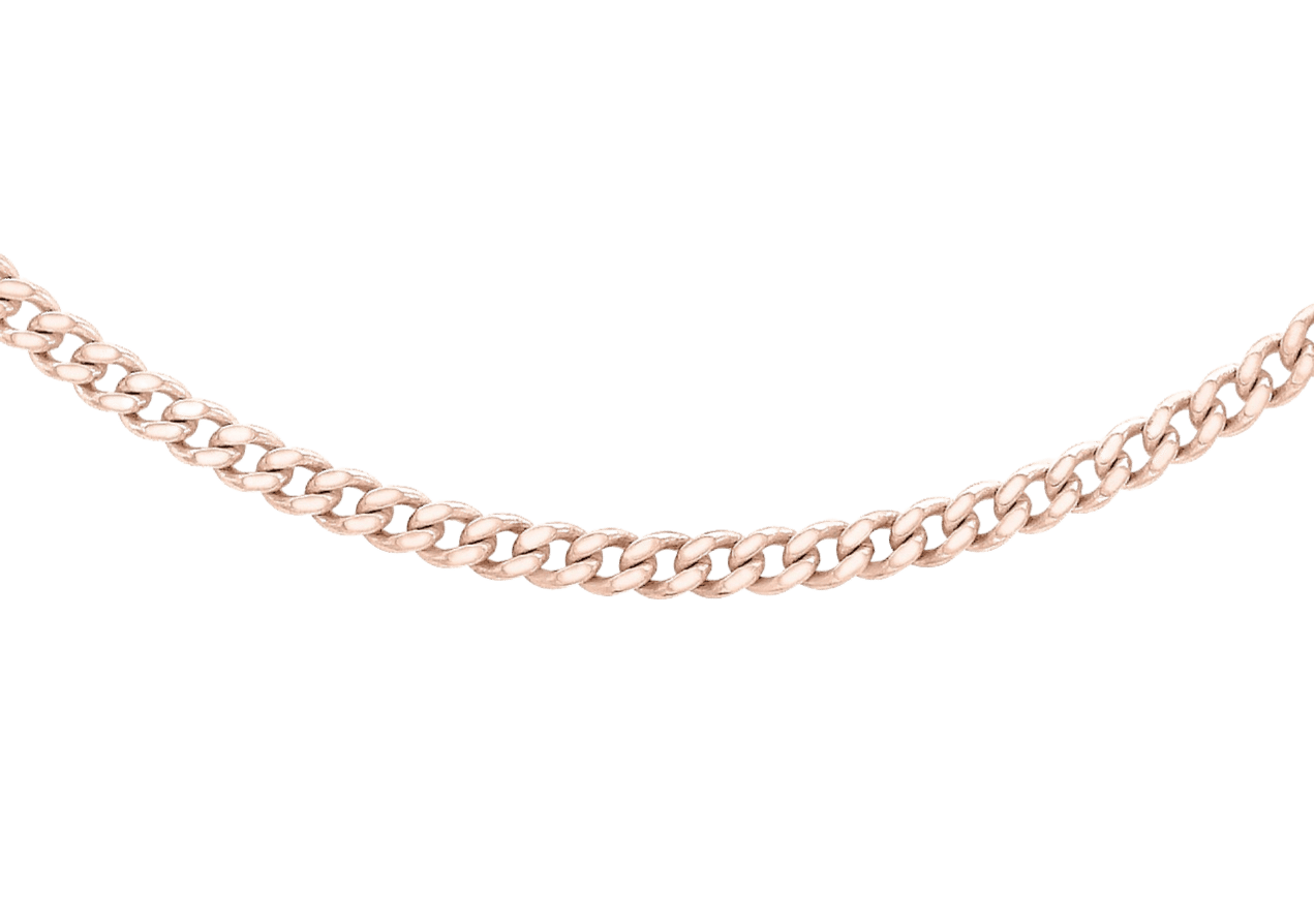 Halskette aus 375 Gold mit Gourmetglied, rosa