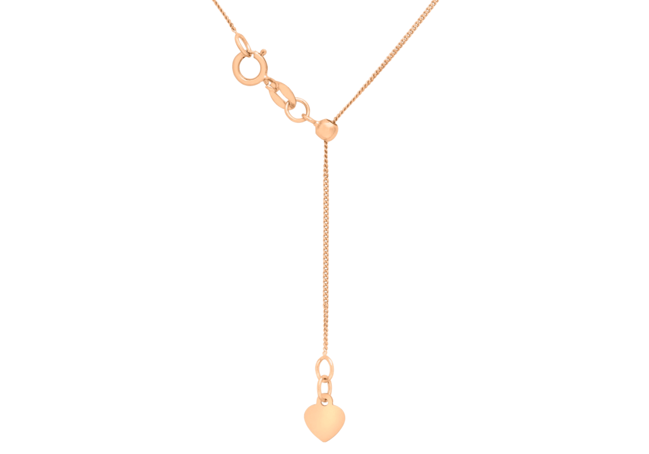 9 karaat y-ketting met hanger hart voor dames