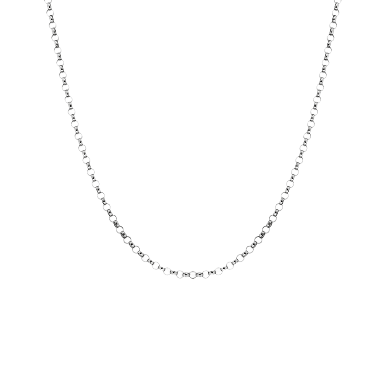 375 Gold Halskette Jasseron, weiß