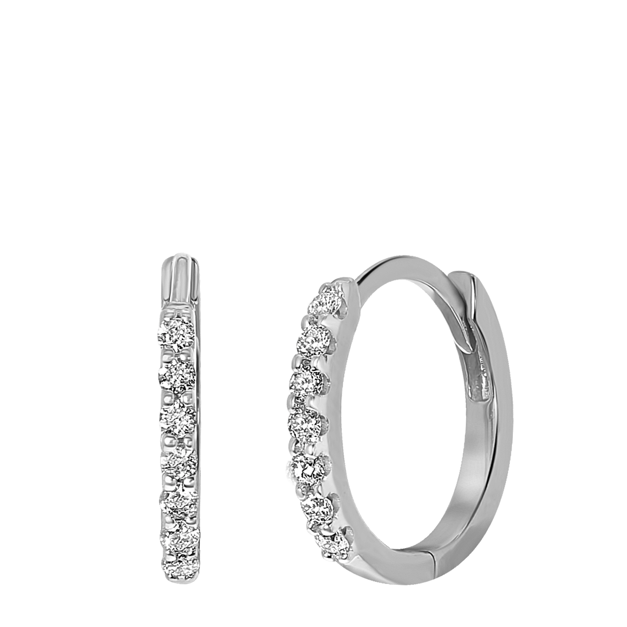 Ohrringe, 585 Weißgold, mit Diamant 0,15 kt
