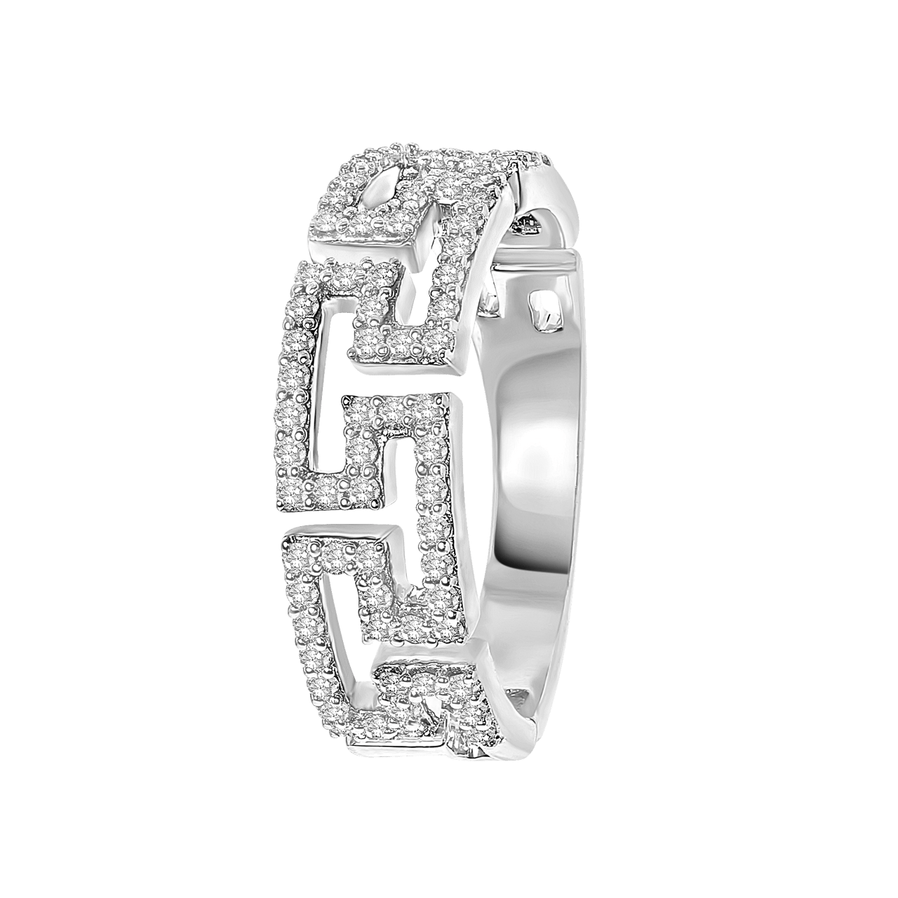14 karaat witgouden ring fantasie 71 diamanten 0,43ct
