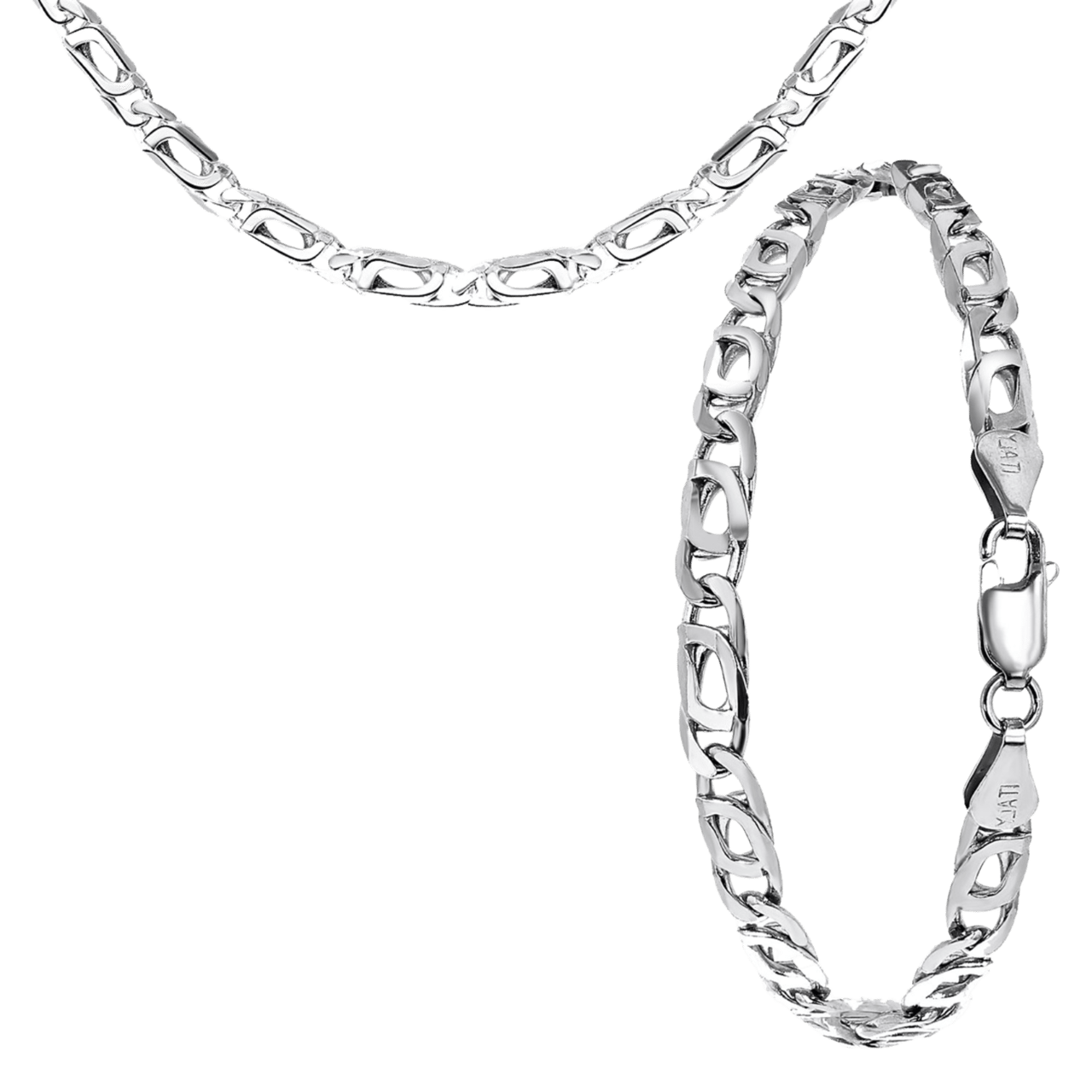 Gerecycleerd zilveren set schakel. 