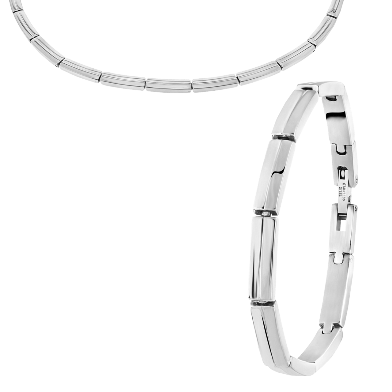 Gerecycleerd stalen set mat/glans