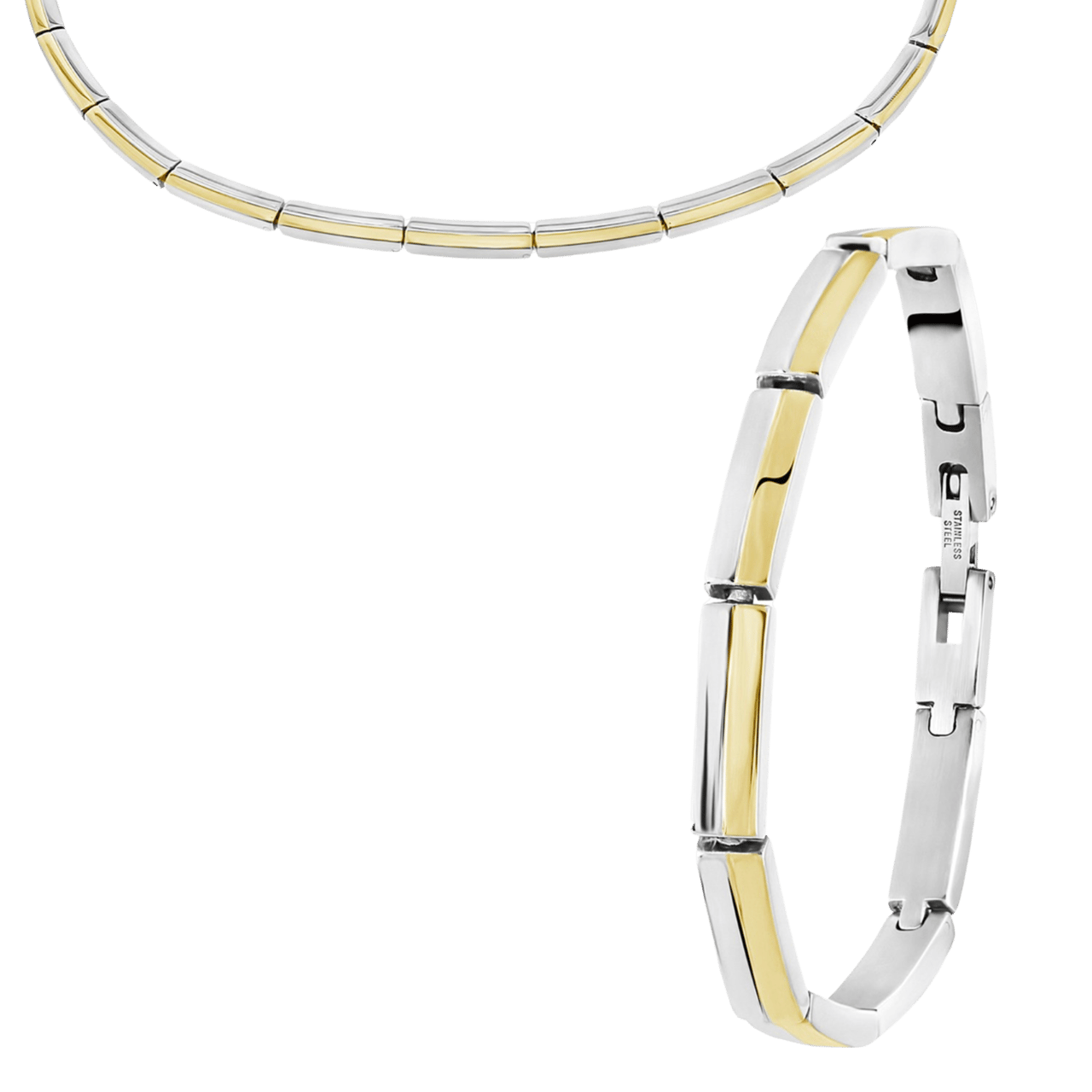 Stainless steel goldplated sieradenset voor dames