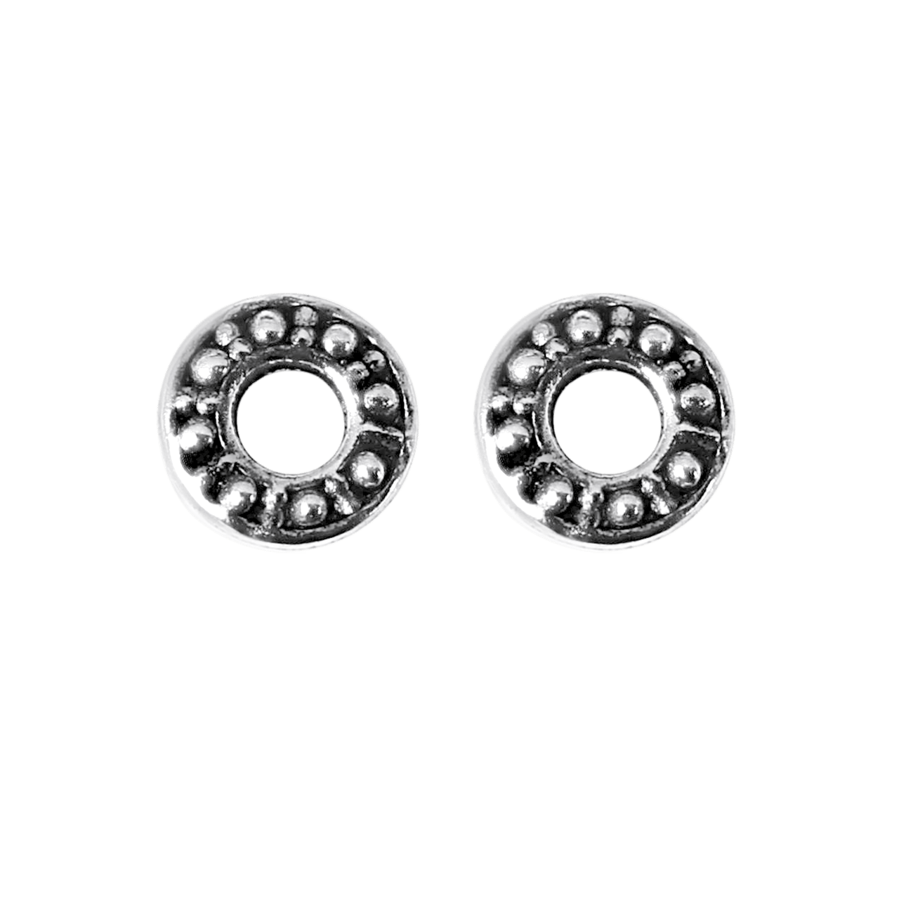 Ohrringe in 925 Silber offen gearbeiteter Kreis Bali