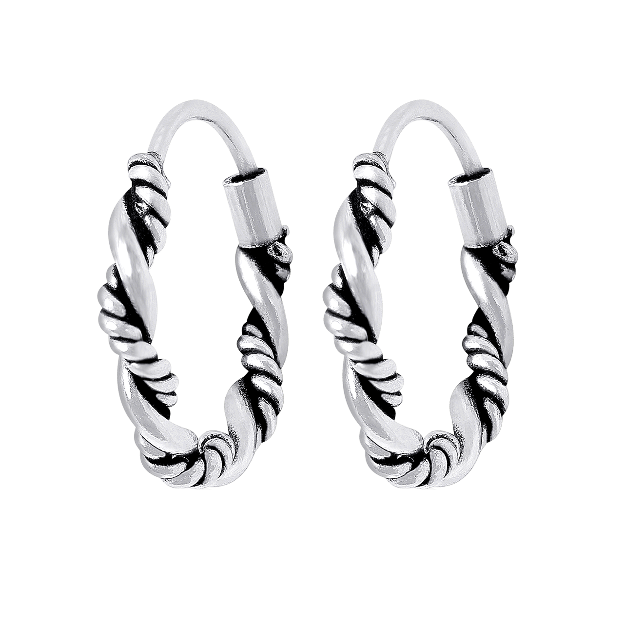 Ohrringe aus 925 Silber, Bali, 14 mm
