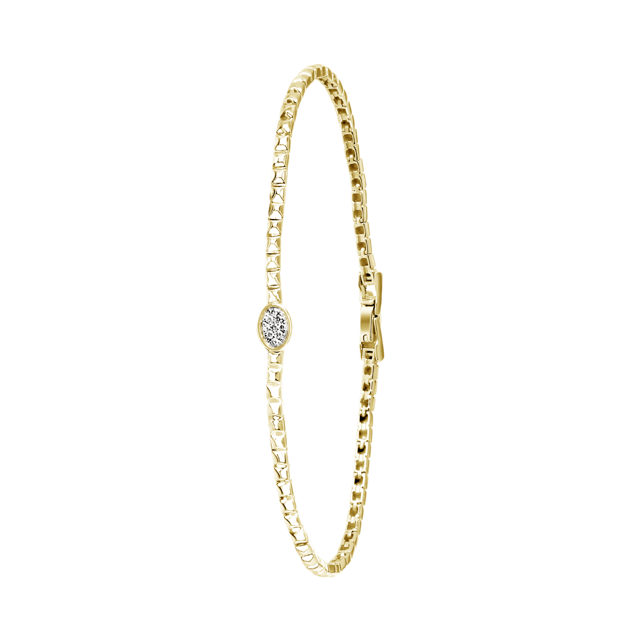 14 Karaat geelgouden tennisarmband met diamant 0,06ct