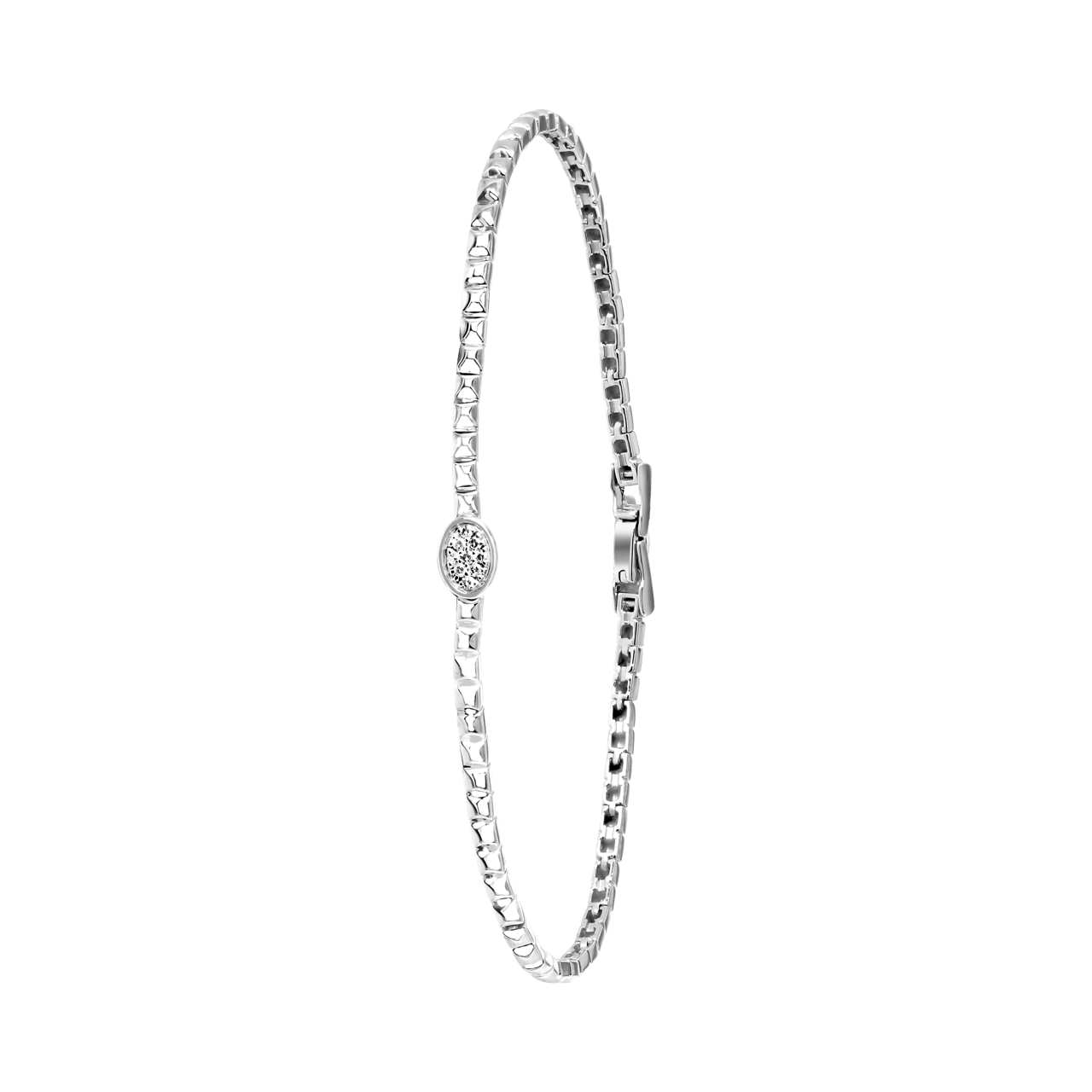 14 Karaat witgouden tennisarmband met diamant 0,06ct