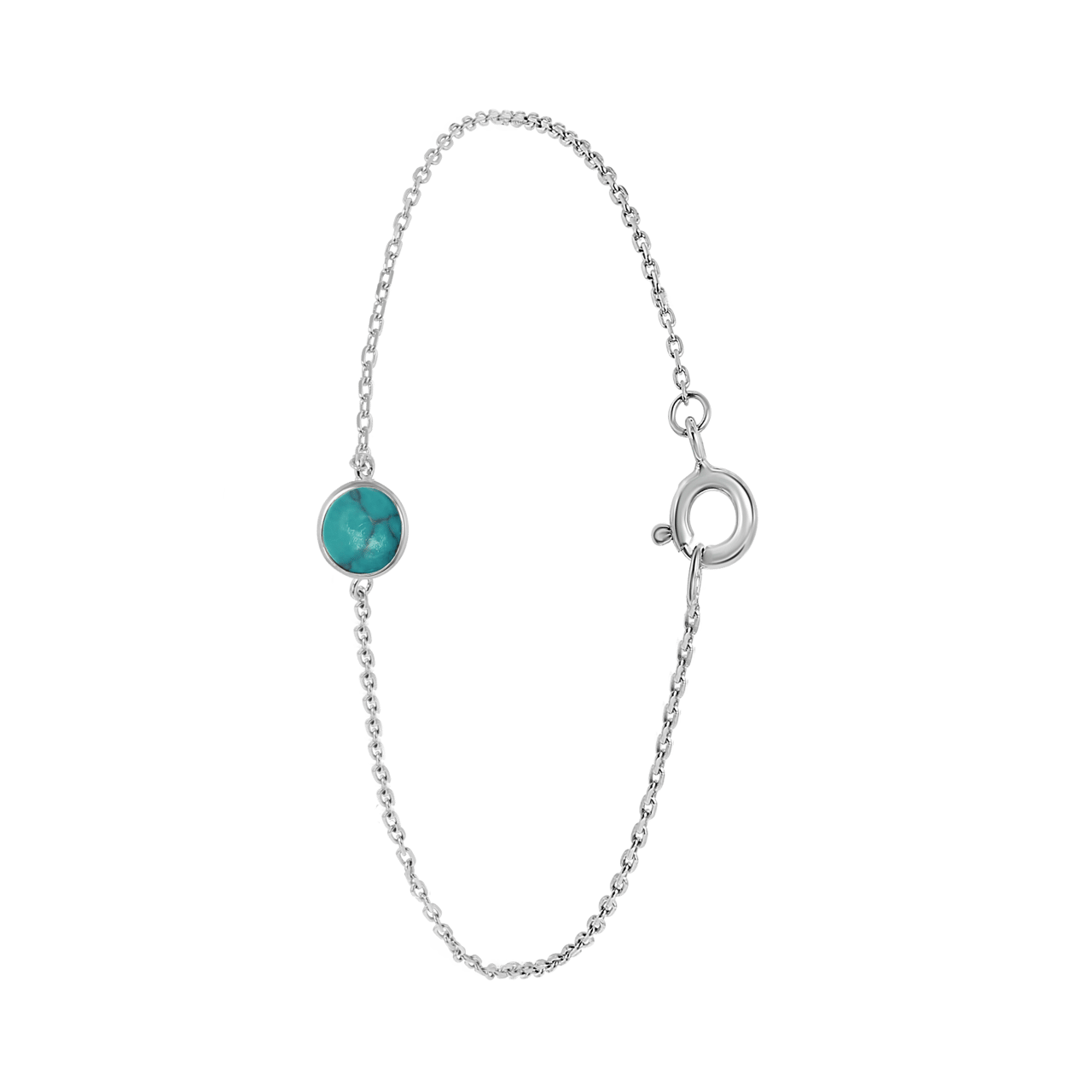 Zilveren armband rond turquoise Bali